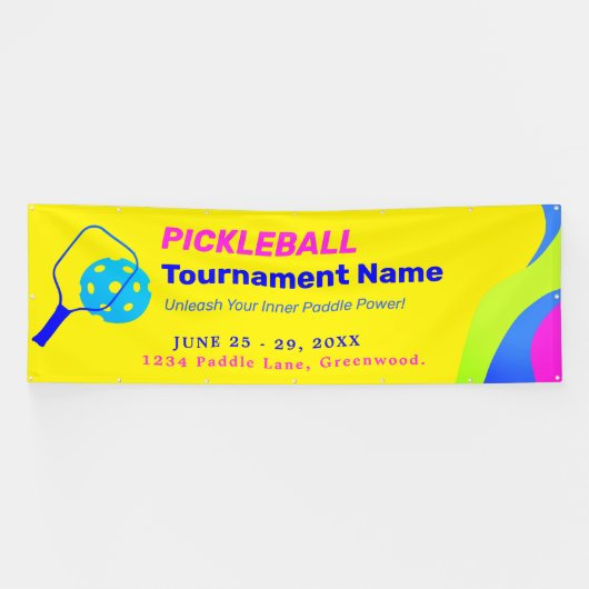 Professionele Pickleball Toernooi Banner (Horizontaal)