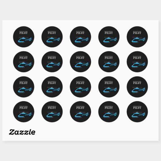 Professionele piloot classic ronde sticker (Vel)