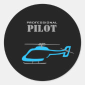 Professionele piloot classic ronde sticker (Voorkant)