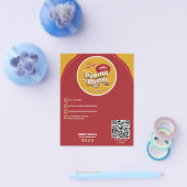 Professionele Pindakaas Logo & QR Code Rood Flyer (Enkel)