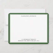 Professionele pine Green Double Border Flat Notitiekaartje (Voorkant)