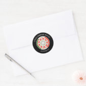 professionele Pizza Italiaanse vlag zwarte handel Ronde Sticker (Envelop)