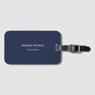 Professionele Plain Elegant Blauw Modern Minimalis Bagagelabel