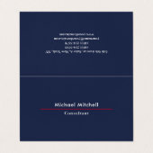Professionele Plain Elegant Blauw Rood Minimalist Visitekaartje (Buitenkant ongevouwen)