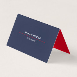 Professionele Plain Elegant Blauw Rood Minimalist Visitekaartje