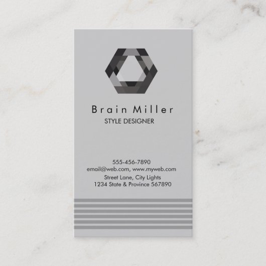 Professionele Plain Elegant Modern Eenvoudig Hexag Visitekaartje (Voorkant)
