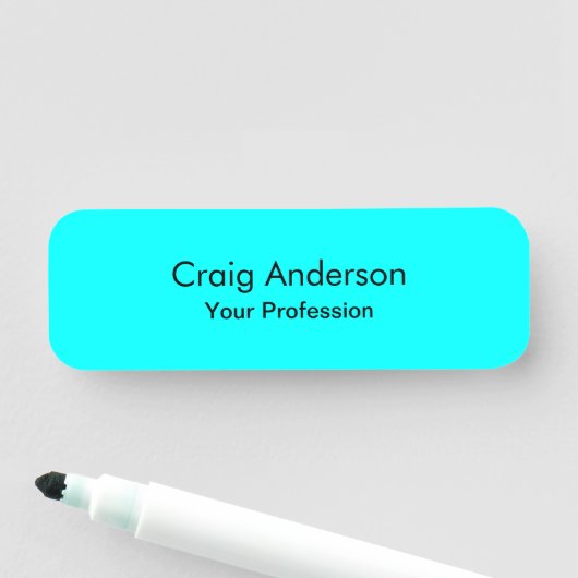 Professionele Plain Modern Elegant Cyaan Blauw Chi Naamplaatje (In situ)