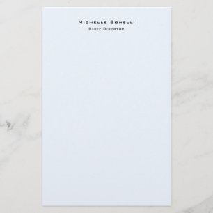 Professionele Plain Modern Minimalist Alice Blue Briefpapier