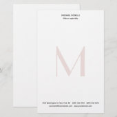 Professionele Plain Moderne Minimalistische Monogr Briefpapier (Voorkant / Achterkant)