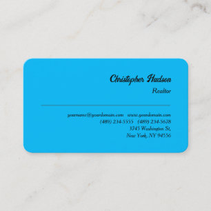 Professionele Plain Realtor Real Estate Sky Blue Visitekaartje