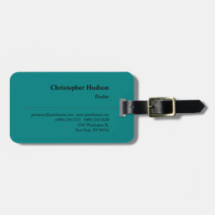 Professionele Plain Realtor Vastgoed Blauwgroen Bl Bagagelabel
