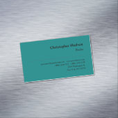 Professionele Plain Realtor Vastgoed Blauwgroen Bl Magnetisch Visitekaartje (Voorbeeld)