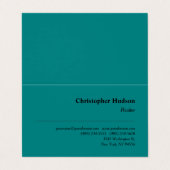 Professionele Plain Realtor Vastgoed Blauwgroen Bl Visitekaartje (Buitenkant ongevouwen)