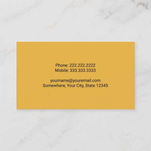 Professionele Plant van de graafmachine Visitekaartje (Achterkant)