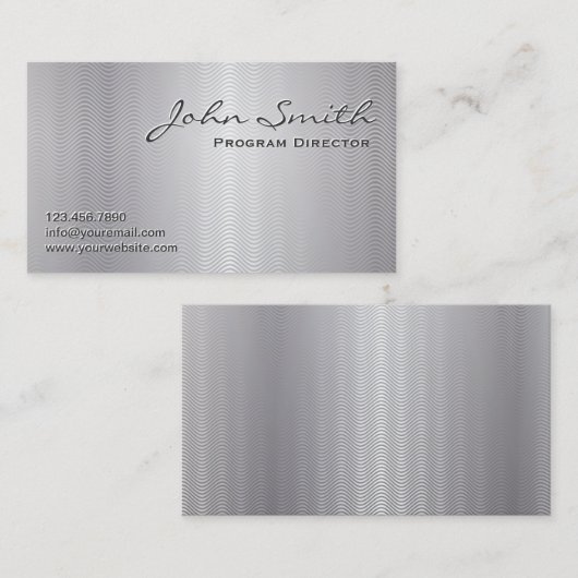 Professionele Platinum Metal Program Director Visitekaartje (Voorkant / Achterkant)