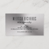 Professionele platte, metalen look visitekaartje (Achterkant)