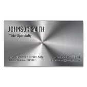Professionele platte, radiale metalen look magnetisch visitekaartje (Voorkant)