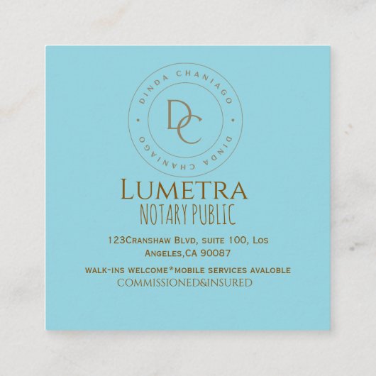 Professionele plein notaris openbaar Visitekaartje Contactkaartje (Achterkant)