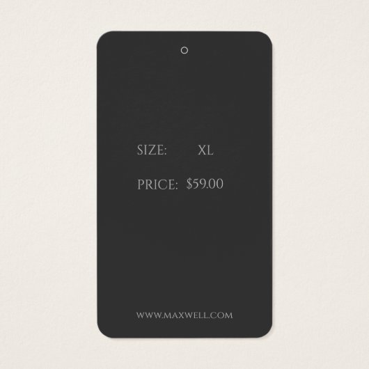 Professionele premium kleding merk hangen Labels Visitekaartje (Achterkant)