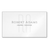 Professionele Premium Parelwijn en Grijze Monogram Magnetisch Visitekaartje (Voorkant)