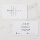 Professionele Premium Parelwijn en Grijze Monogram Visitekaartje (Voorkant / Achterkant)