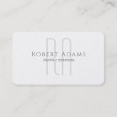 Professionele Premium Parelwijn en Grijze Monogram Visitekaartje (Voorkant)