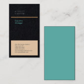 Professionele Premium Zwart Blauw Minimalistisch M Visitekaartje (Voorkant / Achterkant)