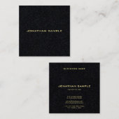 Professionele Premium Zwart Gouden Tekst Elegante Vierkante Visitekaartje (Voorkant / Achterkant)