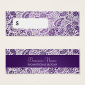 Professionele Prijs Label Mode Paisley Paarse Mini Visitekaartjes (Voorkant /achterkant)