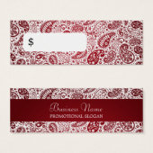 Professionele Prijs Label Mode Paisley Rood Mini Visitekaartjes (Voorkant /achterkant)