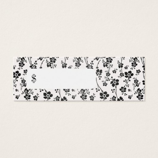 Professionele prijs Label Salon Floral Black Mini Visitekaartjes (Voorkant)