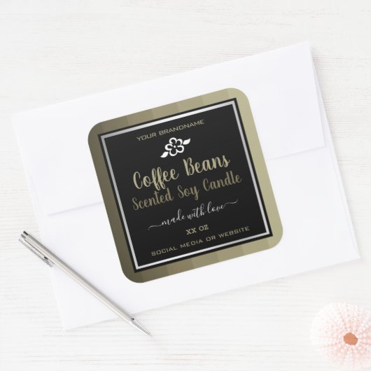 Professionele Product Verpakking Koffiebonen Etike Vierkante Sticker (Envelop)