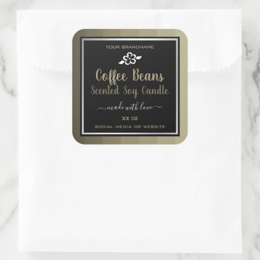 Professionele Product Verpakking Koffiebonen Etike Vierkante Sticker (Tas)