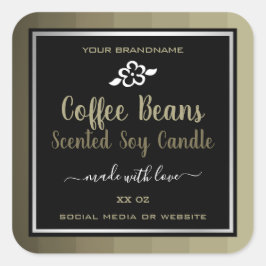 Professionele Product Verpakking Koffiebonen Etike Vierkante Sticker