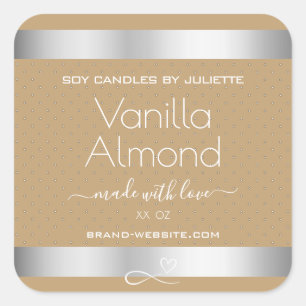 Professionele Product Verpakkingsetiketten Zilver Vierkante Sticker