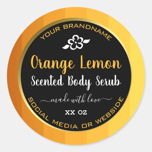 Professionele Product Verpakkingslabels Sinaasappe Ronde Sticker (Voorkant)