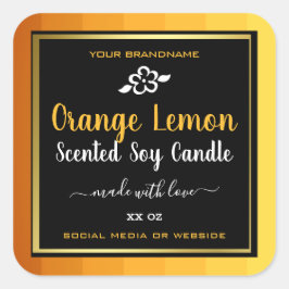 Professionele Product Verpakkingslabels Sinaasappe Vierkante Sticker