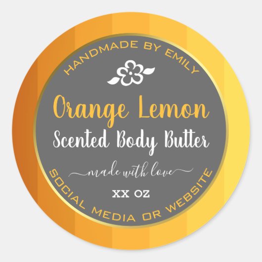 Professionele productverpakkingslabels Sinaasappel Ronde Sticker (Voorkant)