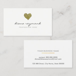 Professionele profielkaart / Love Faux Gold Heart Visitekaartje