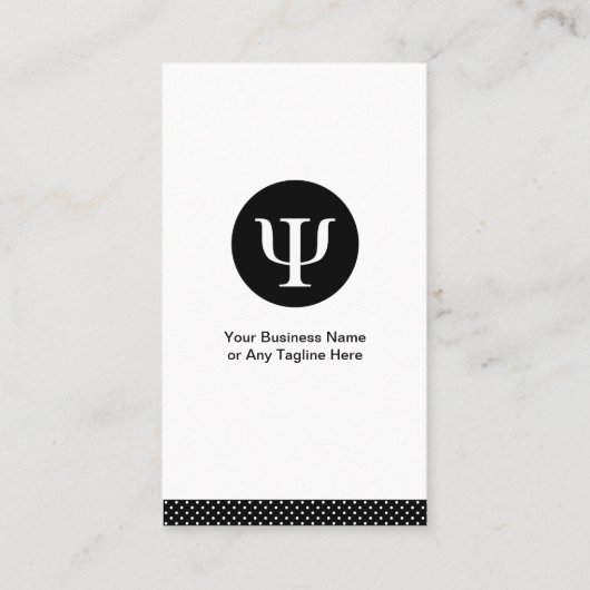 Professionele psycholoog - Psychologie Psi-symbool Visitekaartje (Achterkant)