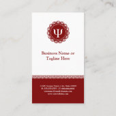 Professionele psycholoog - Psychologie Psi-symbool Visitekaartje (Achterkant)