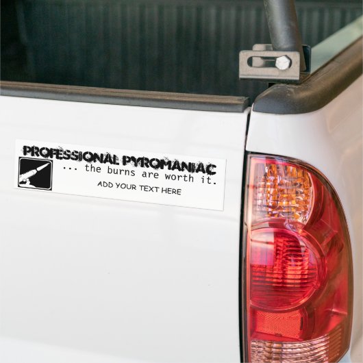 Professionele Pyro - JOUW NAAM HIER Bumpersticker (Op Truck)