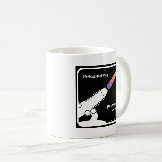 Professionele PyroMok met 3-twee zijden Koffiemok (Voorkant rechts)