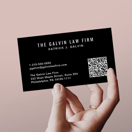 Professionele QR Code Bedrijf Medewerker Zwart Visitekaartje