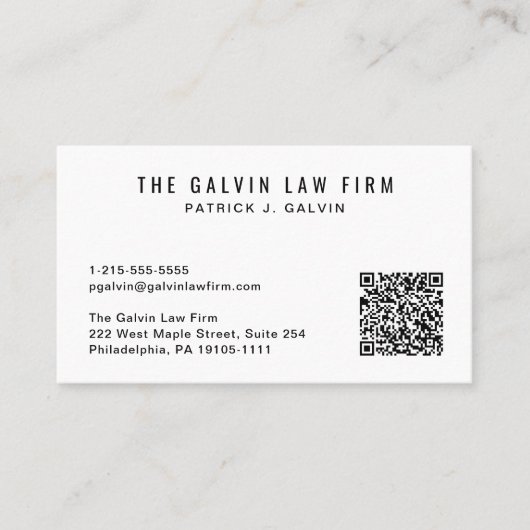 Professionele QR-code Bedrijfsmedewerker Visitekaartje (Voorkant)