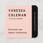 Professionele QR Code Blush Roze Sociale Media Vierkante Visitekaartje (Voorkant)