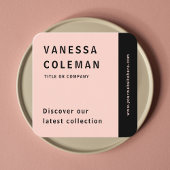 Professionele QR Code Blush Roze Sociale Media Vierkante Visitekaartje