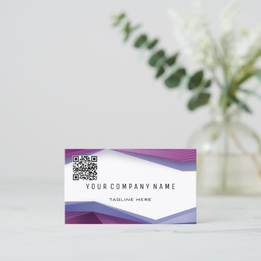 Professionele QR-code BOLD Flum Geometric Lines Visitekaartje (Staand voorkant)