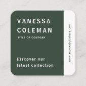 Professionele QR Code Bos Groene Sociale Media Vierkante Visitekaartje (Voorkant)