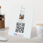 Professionele QR-code contactloos streepjesmenu Pe Reclamebord Met Voetstuk (Insitu)